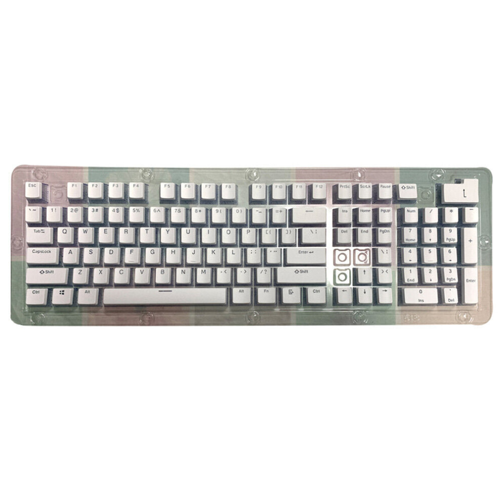 (White) 108 Keys Pudding Milk Mechanical Keyboard Keycap Double-Color With Gold Powder Transparent PBT Personality Keycap