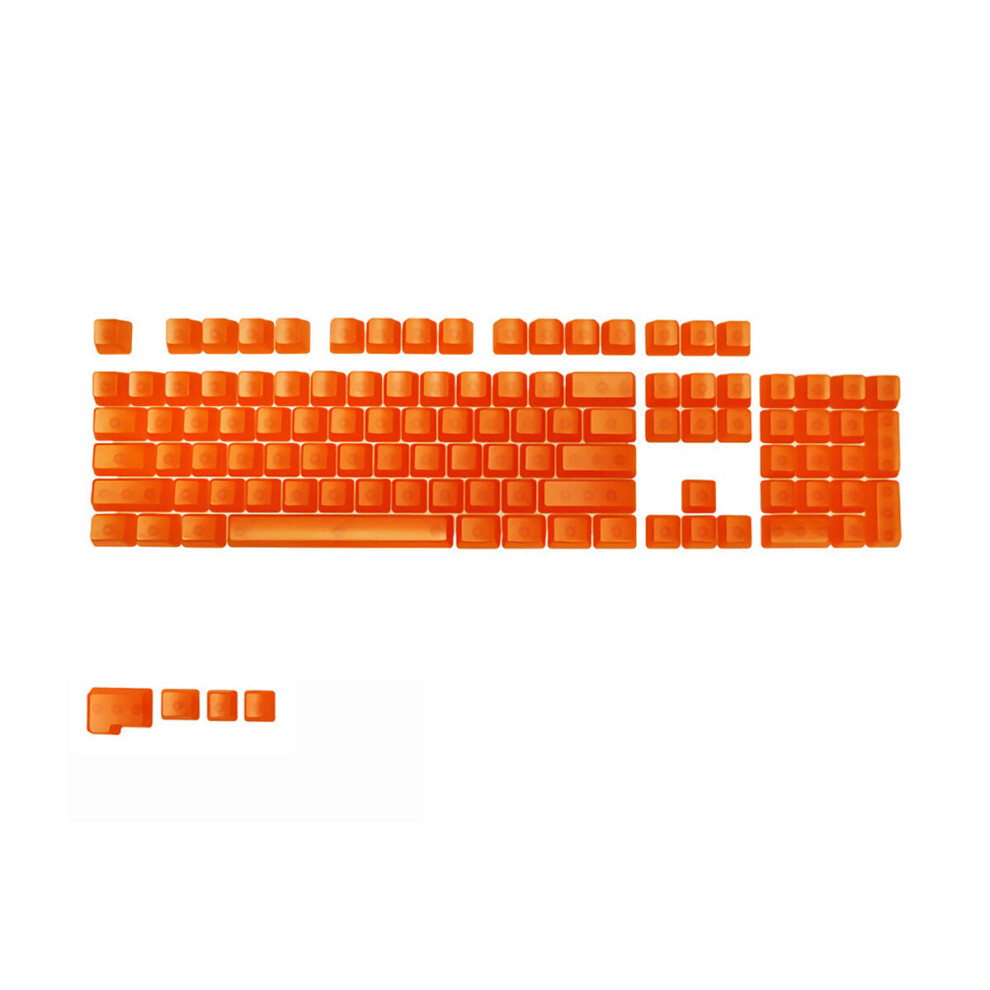 (Orange) 108 Keys Transparent ABS Keycap Set OEM Profile No Character Custom Keycaps for Mechanical Keyboards