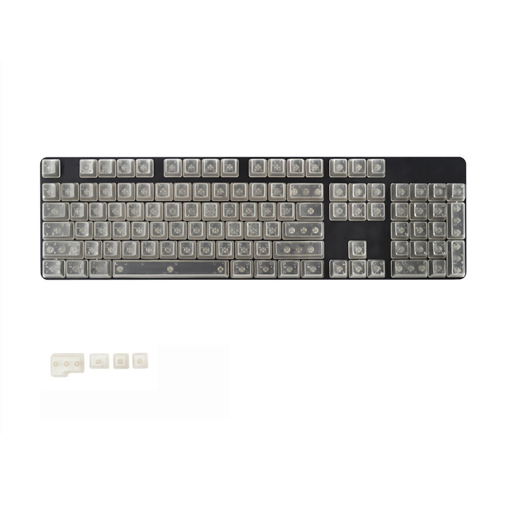 (White) 108 Keys Transparent Abs Keycap Set Oem Profile No Character Custom Keycaps For Mechanical Keyboards White 6112212797976