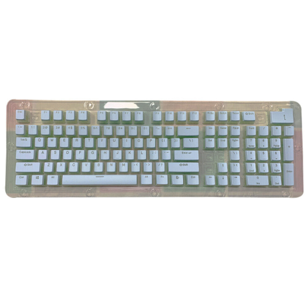 (Blue) 108 Keys Pudding Milk Mechanical Keyboard Keycap Double-Color With Gold Powder Transparent PBT Personality Keycap