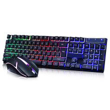 104 Keys RGB Backlight Superthin Gaming Keyboard and 2.4GHZ 1200DPI 3 buttons USB Optical Gaming Mouse