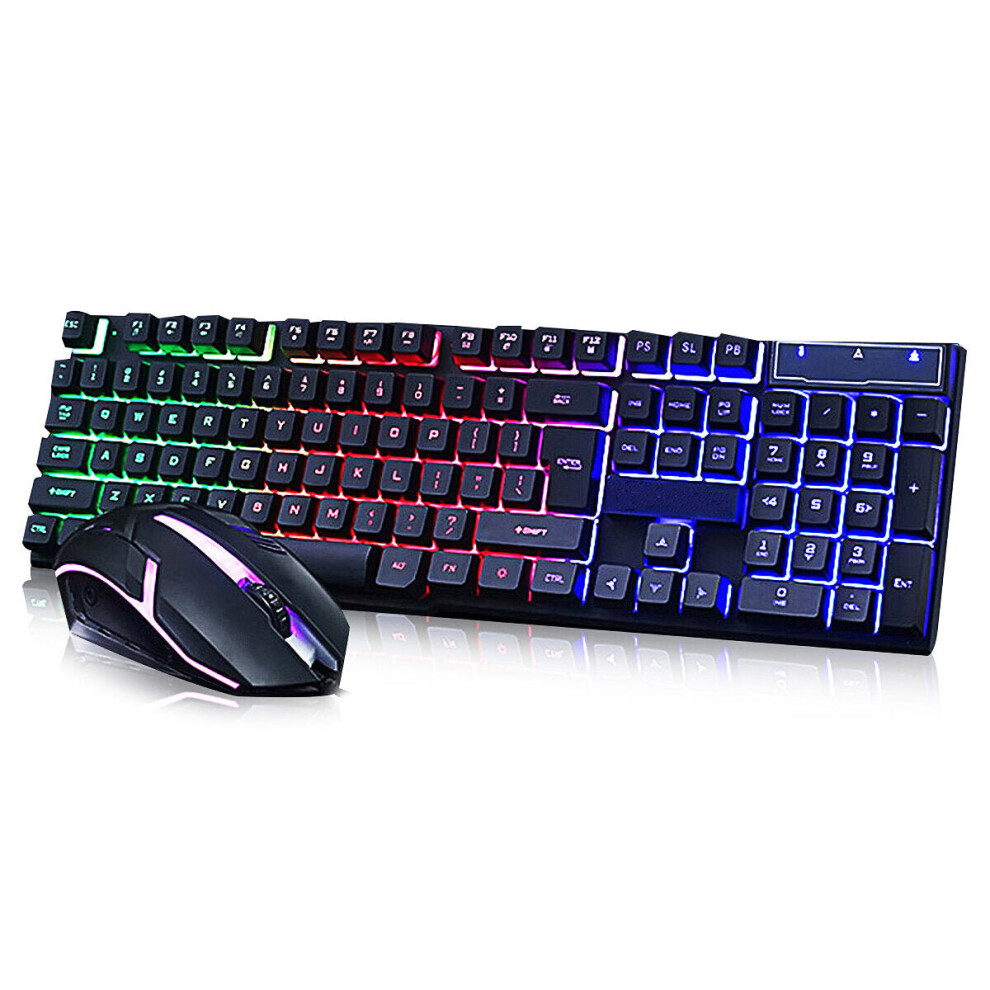 104 Keys Rgb Backlight Superthin Gaming Keyboard And 2.4Ghz 1200Dpi 3 Buttons Usb Optical Gaming Mouse 6112212790106