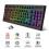 (Black) 2.4G Wireless Keyboard 87 Keys Multimedia Function RGB Backlit Rechargeable Keyboard for Computer Laptop Home Office 12