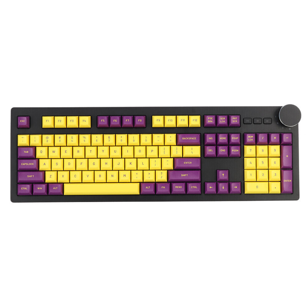 (Gold) 144 Keys Purple & Golden Keycap Set AFD Profile ABS Two Color Molding Keycaps for Mechanical Keyboards