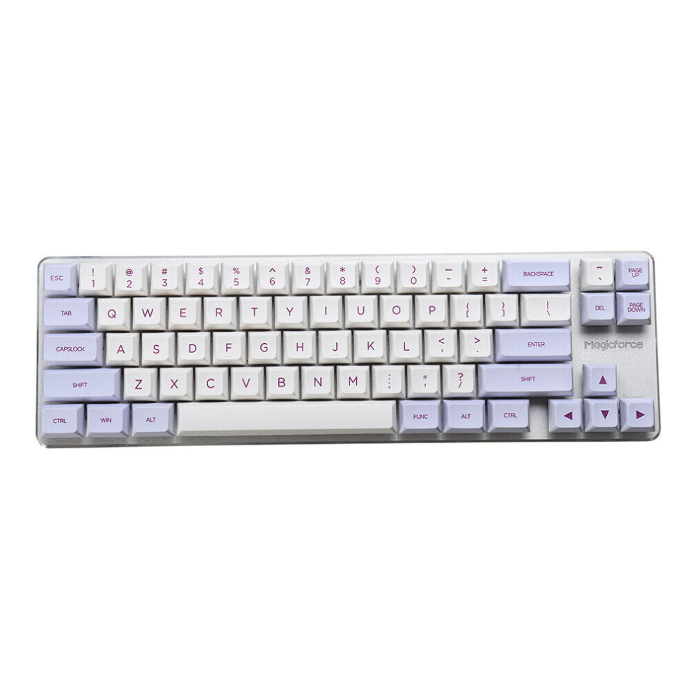 (Purple & White) 109 Keys Color Matching Keycap Set XDA Profile PBT Sublimation Keycaps for Mechanical Keyboards