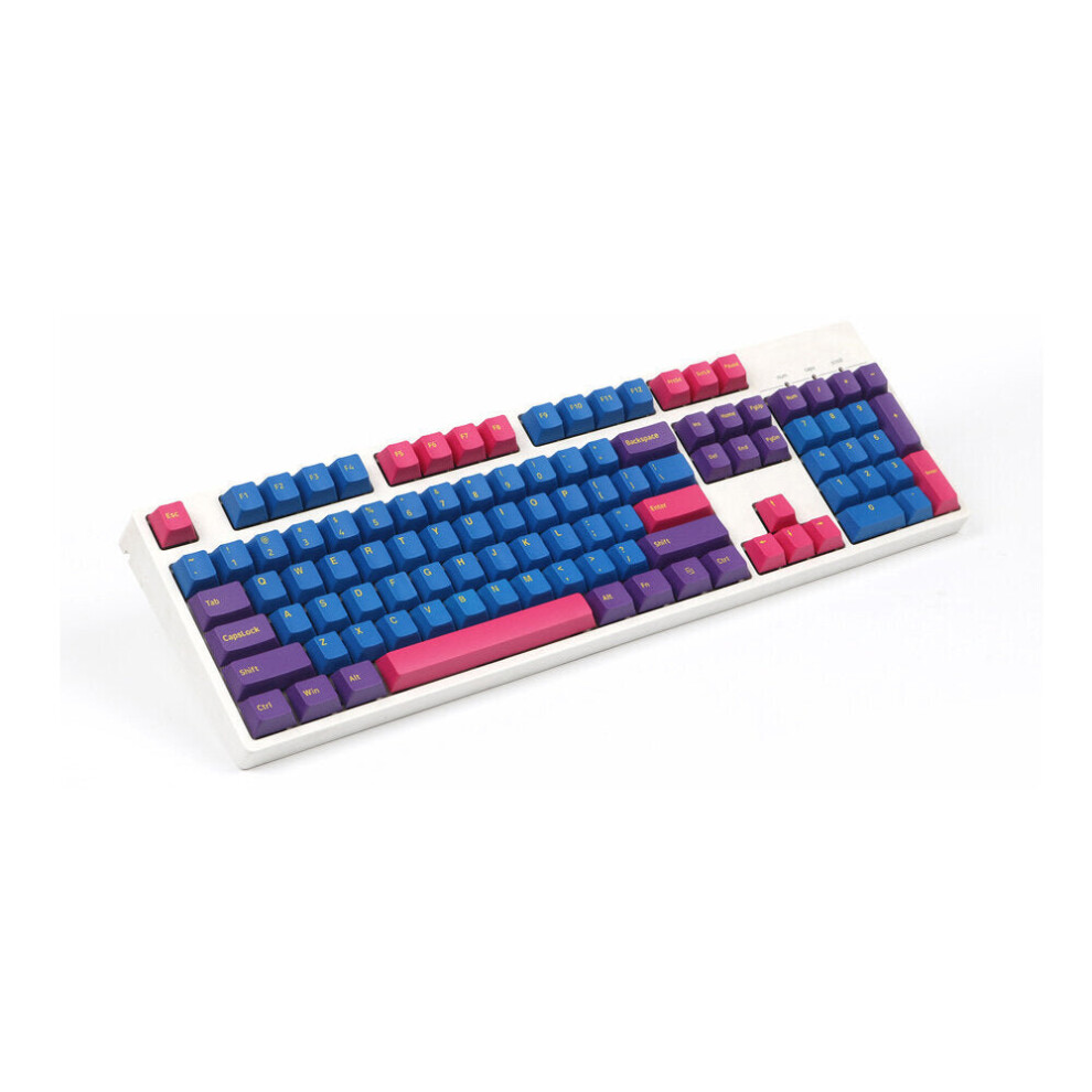 (Blue & Purple) 166 Keys Color Matching Keycap Set Cherry Profile PBT Two Color Molding Keycaps for Mechanical Keyboard