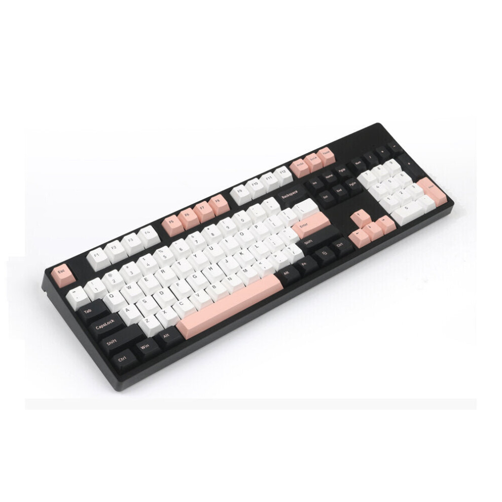 (Black & Pink) 166 Keys Color Matching Keycap Set Cherry Profile PBT Two Color Molding Keycaps for Mechanical Keyboard