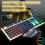 (White) 104 Keys Circular KeyCap Backlit Gaming Keyboard and Mouse Combo 10