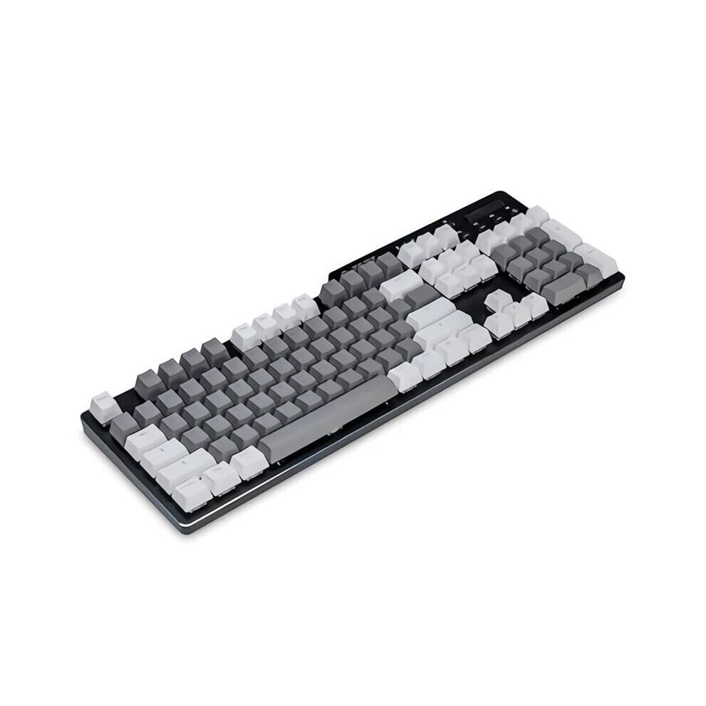 (Grey) 104 Keys Translucent Keycap Set PBT Matte Texture Color Matching Keycaps for Mechanical Keyboards