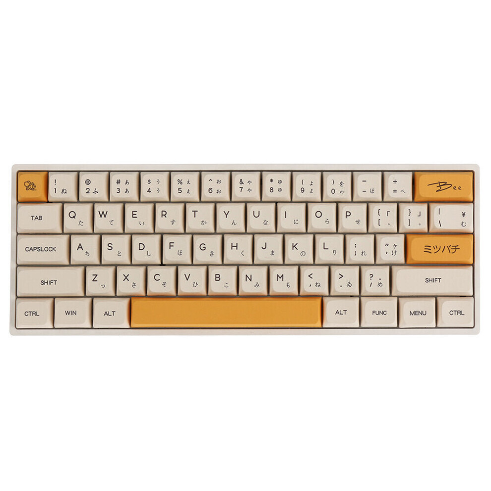 (Japanese) 140 Keys Honey Milk PBT Keycap Set XDA Profile Sublimation English/Japanese Keycaps for Mechanical Keyboards