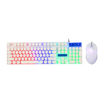 (White) 104 Keys Circular KeyCap Backlit Gaming Keyboard and Mouse Combo