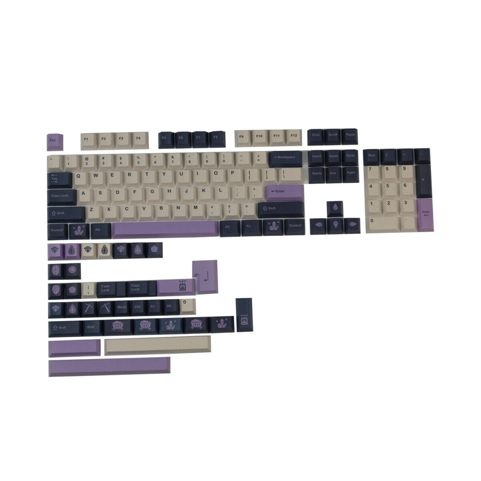 140 Keys Amethyst PBT Keycap Set Cherry Profile Sublimation Custom Keycaps for Mechanical Keyboards