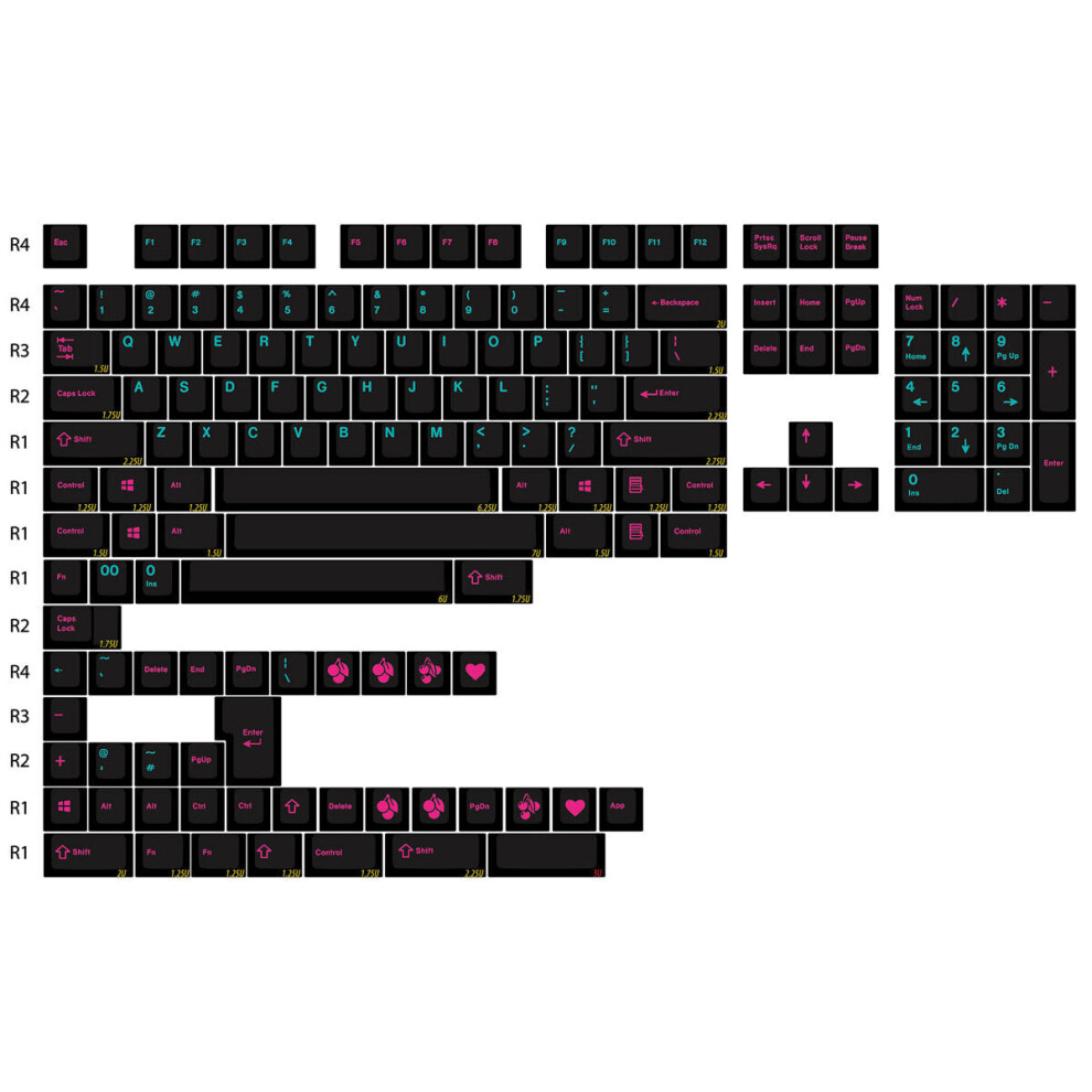 153 Keys Midnight Keycap Set Cherry Profile Abs Two Color Molding Keycaps For Mechanical Keyboards 6112212796542