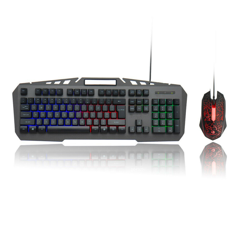 (Keyboard + Mouse) 104 Keys Usb Wired Rgb Backlit Waterproof Hovering Keycap Mechanical Feeling Gaming Keyboard Or Keyboard And Mouse Set 6112212798201