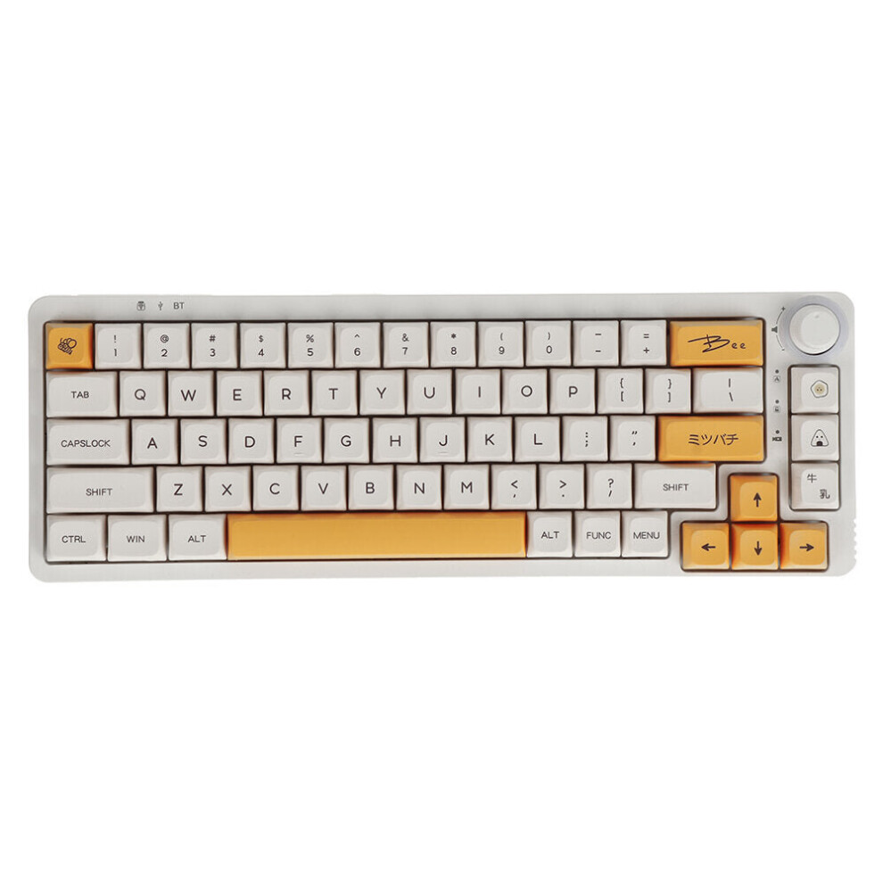 (English) 140 Keys Honey Milk PBT Keycap Set XDA Profile Sublimation English/Japanese Keycaps for Mechanical Keyboards