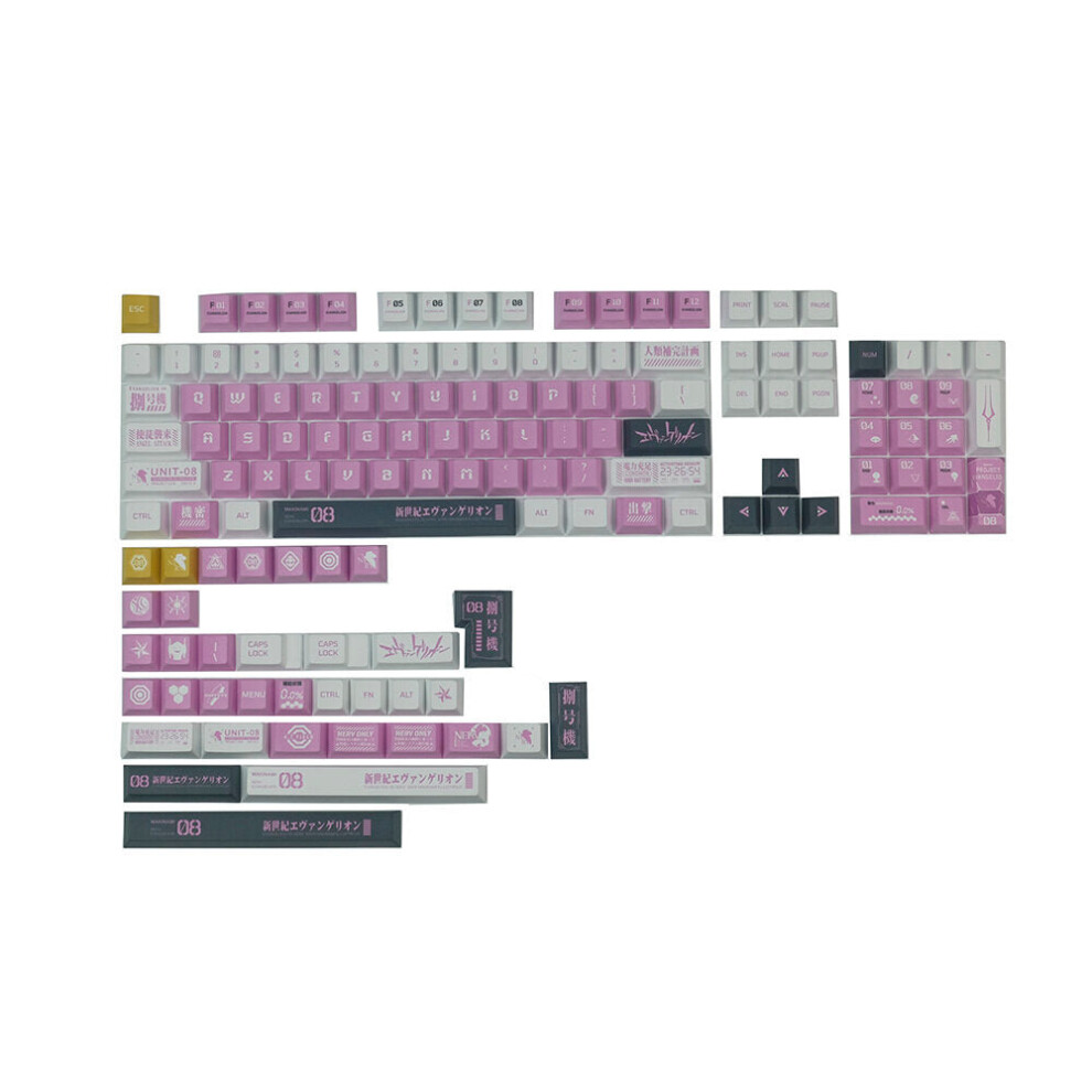 (Type8) 140 Keys EVA Keycap Set Cherry Profile PBT Five-Sided Sublimation Custom Keycaps for Mechanical Keyboards