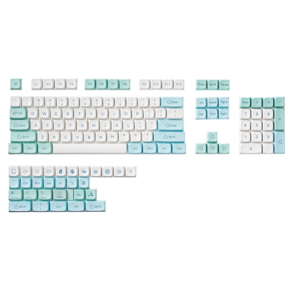 133 Keys Ice Crystal PBT Keycap Set XDA Profile Sublimation English Custom Keycaps for Mechanical Keyboard