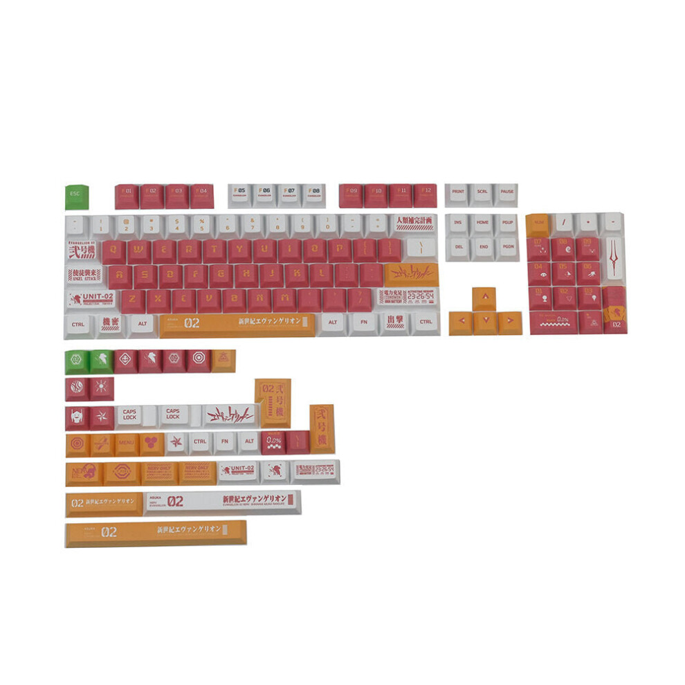 (Type2) 140 Keys EVA Keycap Set Cherry Profile PBT Five-Sided Sublimation Custom Keycaps for Mechanical Keyboards