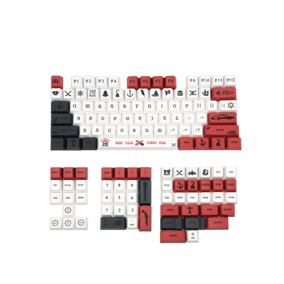 131 Keys Pirate Keycap Set OEM Profile PBT Sublimation Keycaps for Mechanical Keyboard