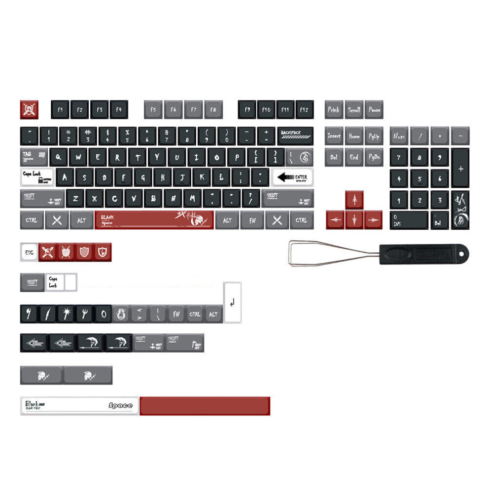 133 Keys King of War PBT Keycap Set XDA Profile Five-sided Sublimation Custom Keycaps for Mechanical Keyboards