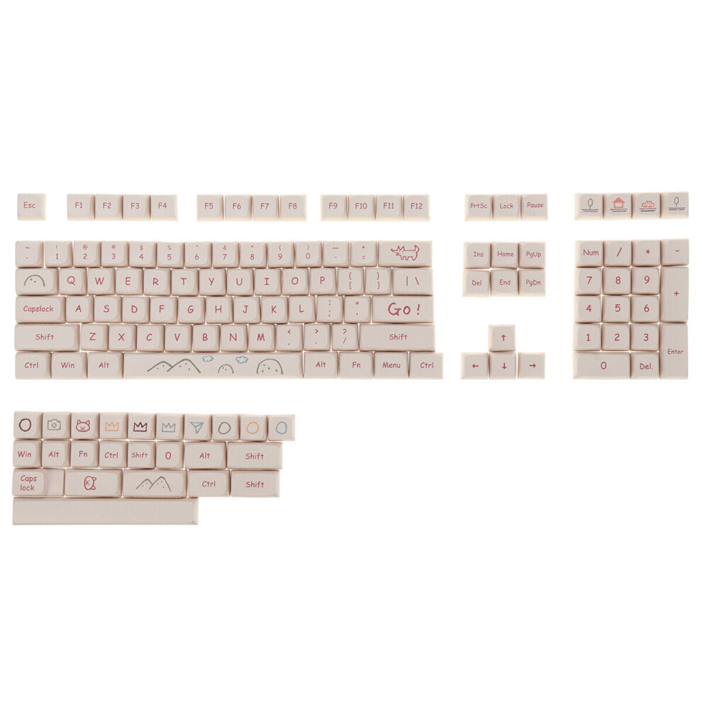 132 Keys Keycap Set PBT Sublimation XDA Profile Custom Keycaps for Mechanical Keyboard