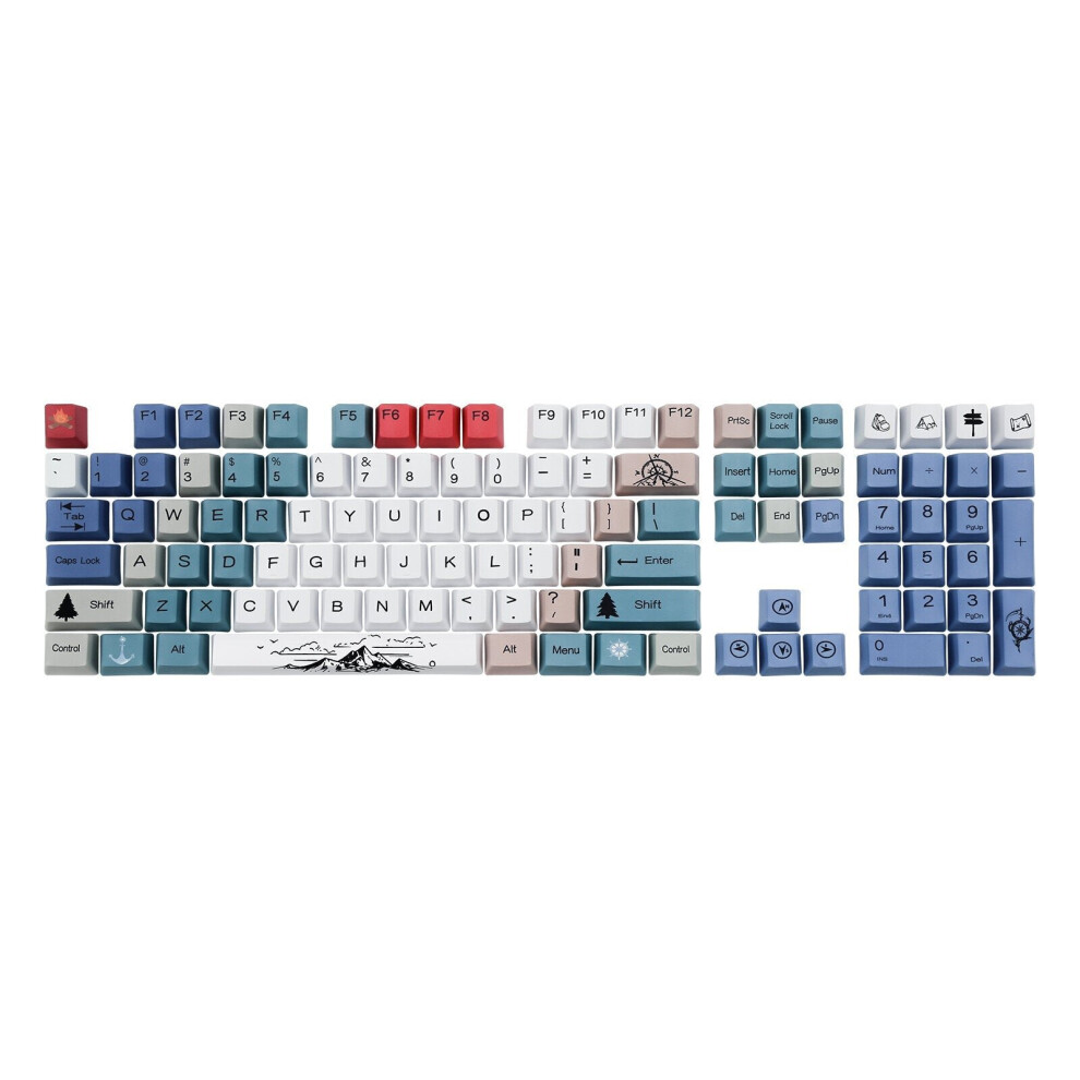 108 Keys Mountaineering PBT Keycap Set OEM Profile Sublimation Custom Keycaps for Mechanical Keyboards