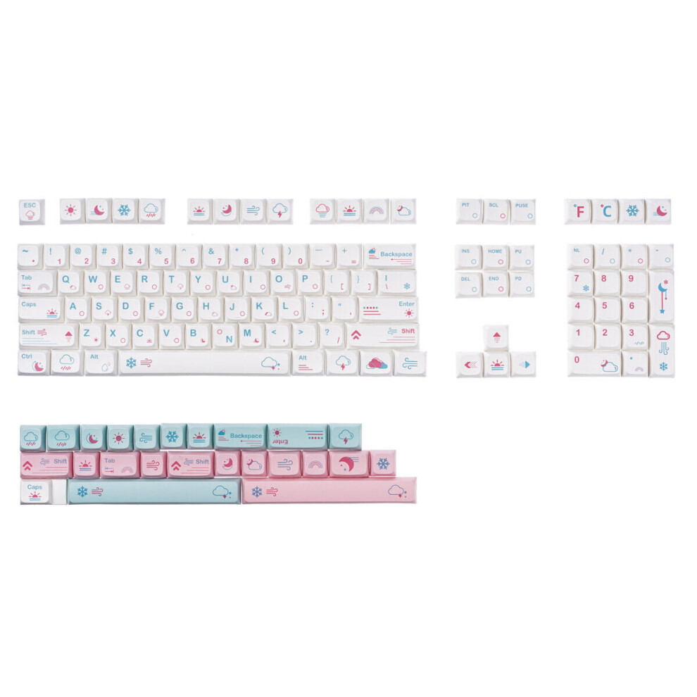 (English) 132 Keys Weather Keycap Set Pbt Sublimation Xda Profile English/Japanese Custom Keycaps For Mechanical Keyboard 6112212797044