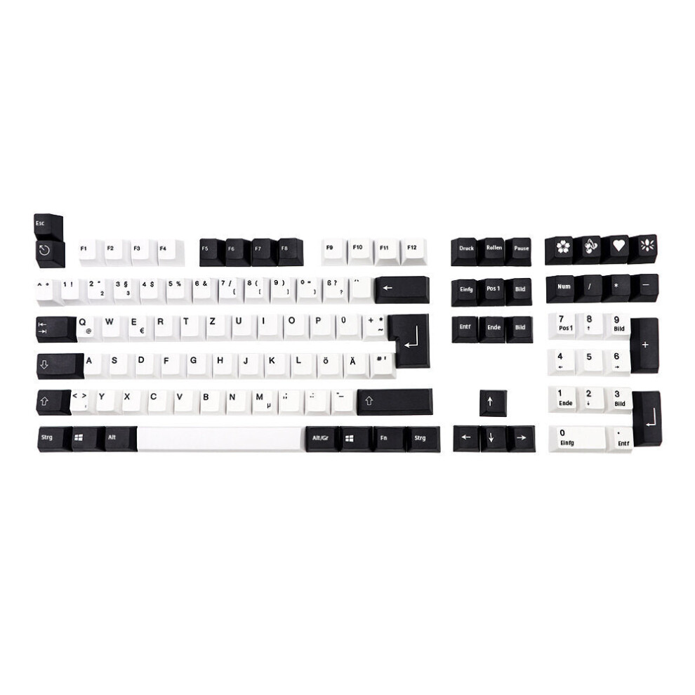 (German) 137 Keys Diy Mechanical Keyboards & Pbt Keycap Set German French Korean Spanish Japanese English Sublimation Custom Keycaps Black/White 6112212796924