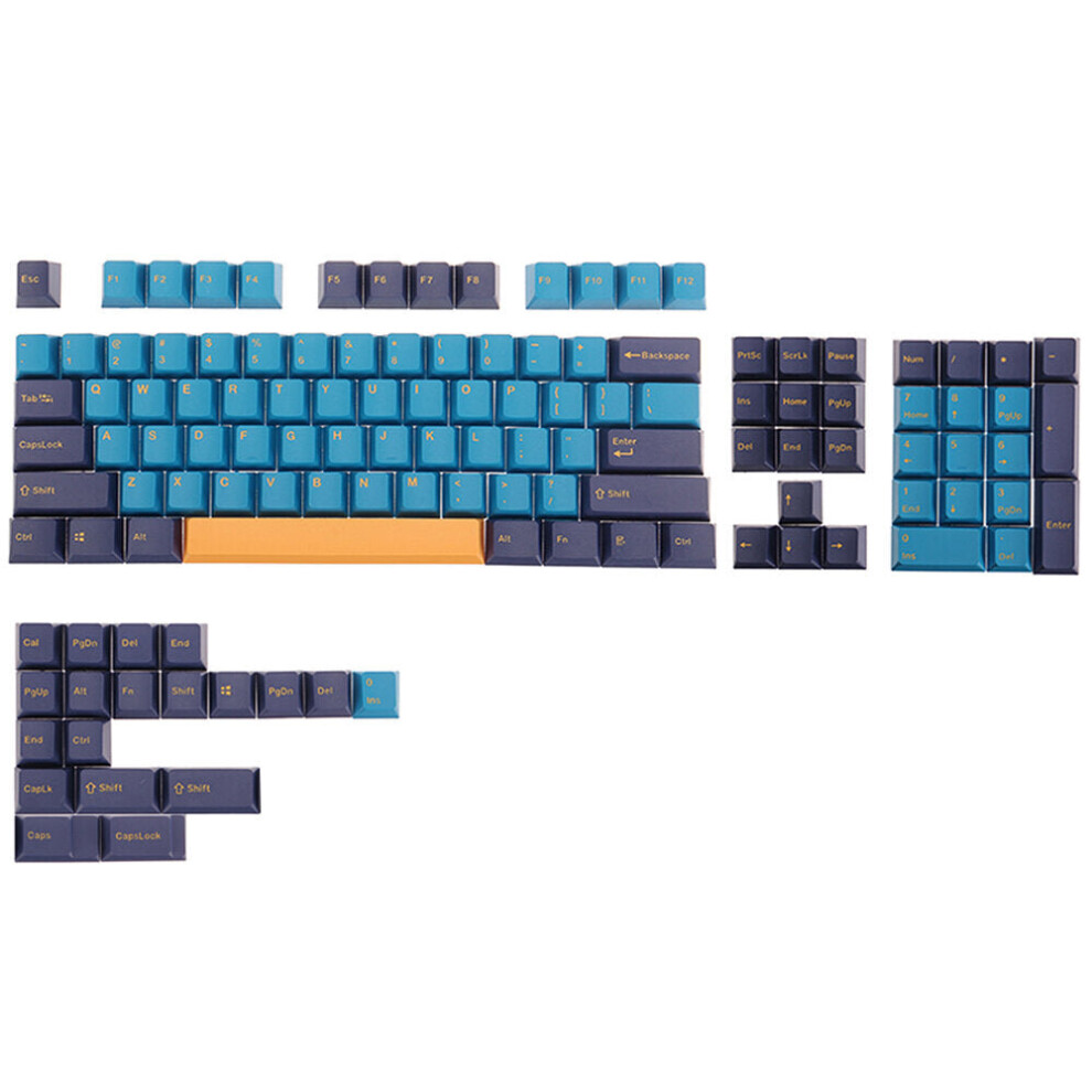 123 Keys Keycap Set OEM Profile PBT Doubleshot Two-color Injection Keycaps For Cherry MX Mechanical Keyboards