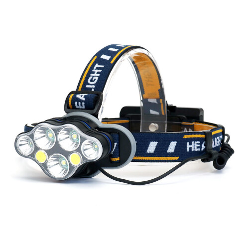 1900LM 3*T6+2*XPE+2*COB 8 Modes Bicycle Headlamp With 2*18650 Battery USB Interfaceamp 2