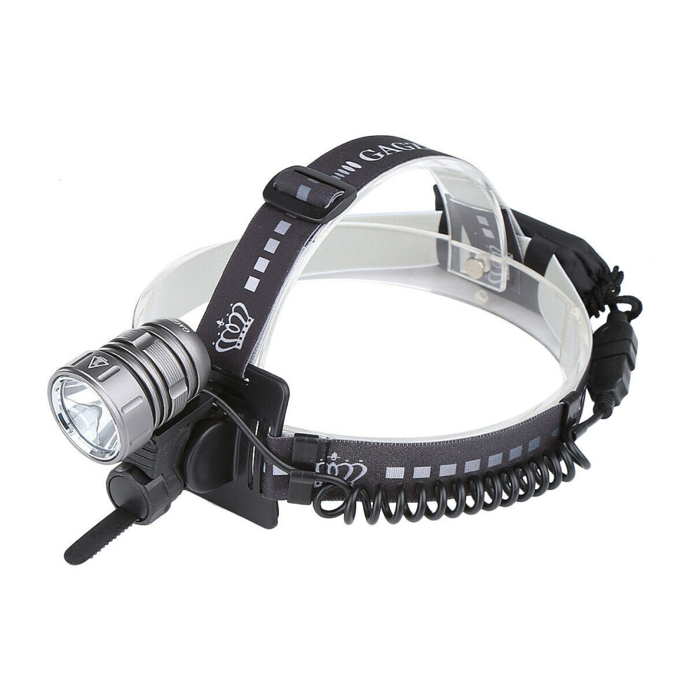 (Grey) 1200lm LED Headlamp USB Rechargeable 4 Mode Super Bright Flashlight Bike Headlight Camping Running Cycling Fishing