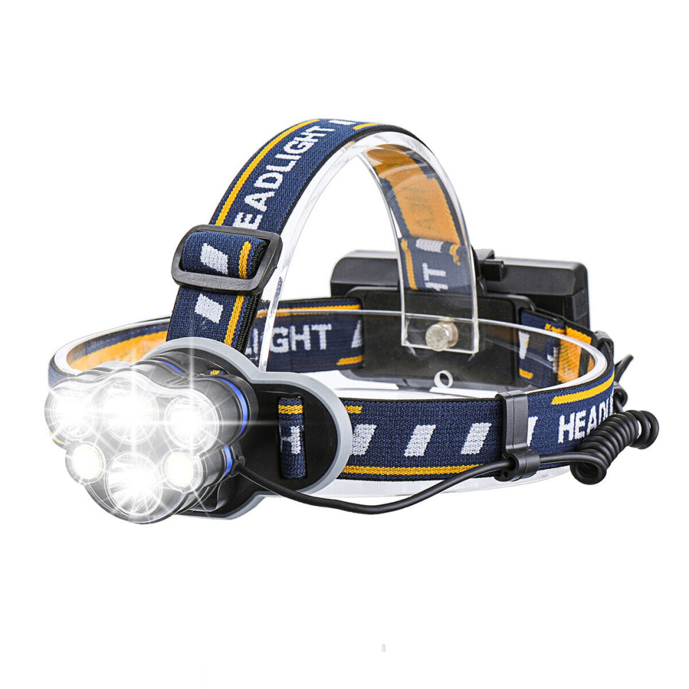 1200lm 6 LED Headlamp 8 Modes Waterproof USB Rechargeable Flashlight for Camping Fishing Cycling Electric Bike Electric Scooter