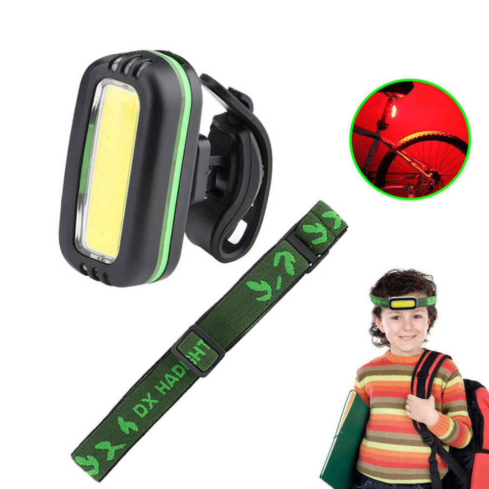 2-in-1 500LM COB LED Cycling Bicycle Bike Light Headlight Headlamp 7 Modes 90 Rotation