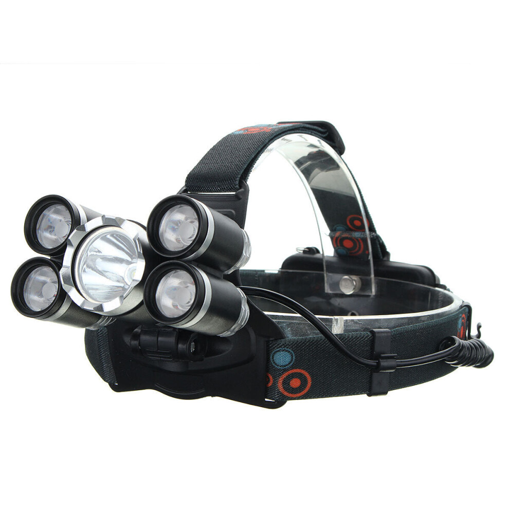 2500LM T6+4xXPE Headlamp 4 Modes 90 Adjustable Waterproof Work Light