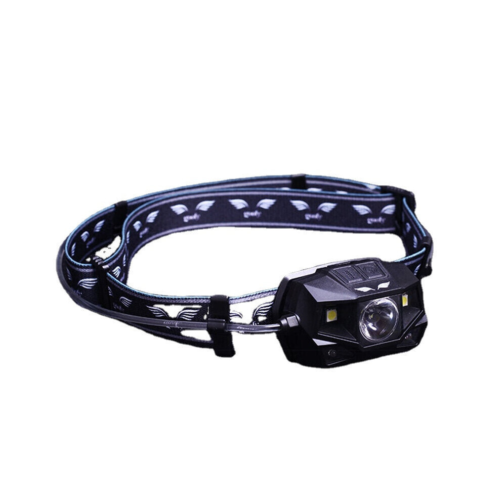 (Black) 180 Lumens Outdoor Cycling  LED Headlamp 360 Degree Light Beam IPX4 Warning Light