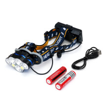 1900LM 3*T6+2*XPE+2*COB 8 Modes Bicycle Headlamp With 2*18650 Battery USB Interfaceamp