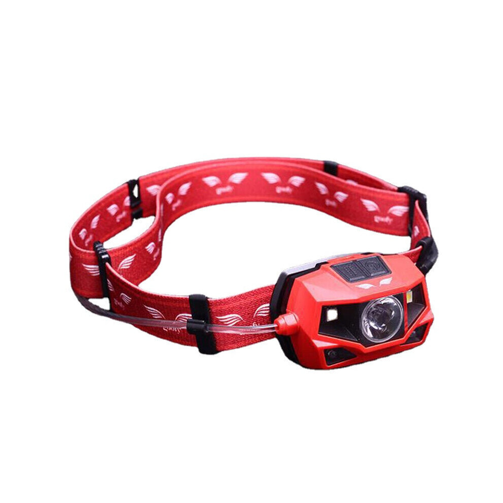 (Red) 180 Lumens Outdoor Cycling  LED Headlamp 360 Degree Light Beam IPX4 Warning Light