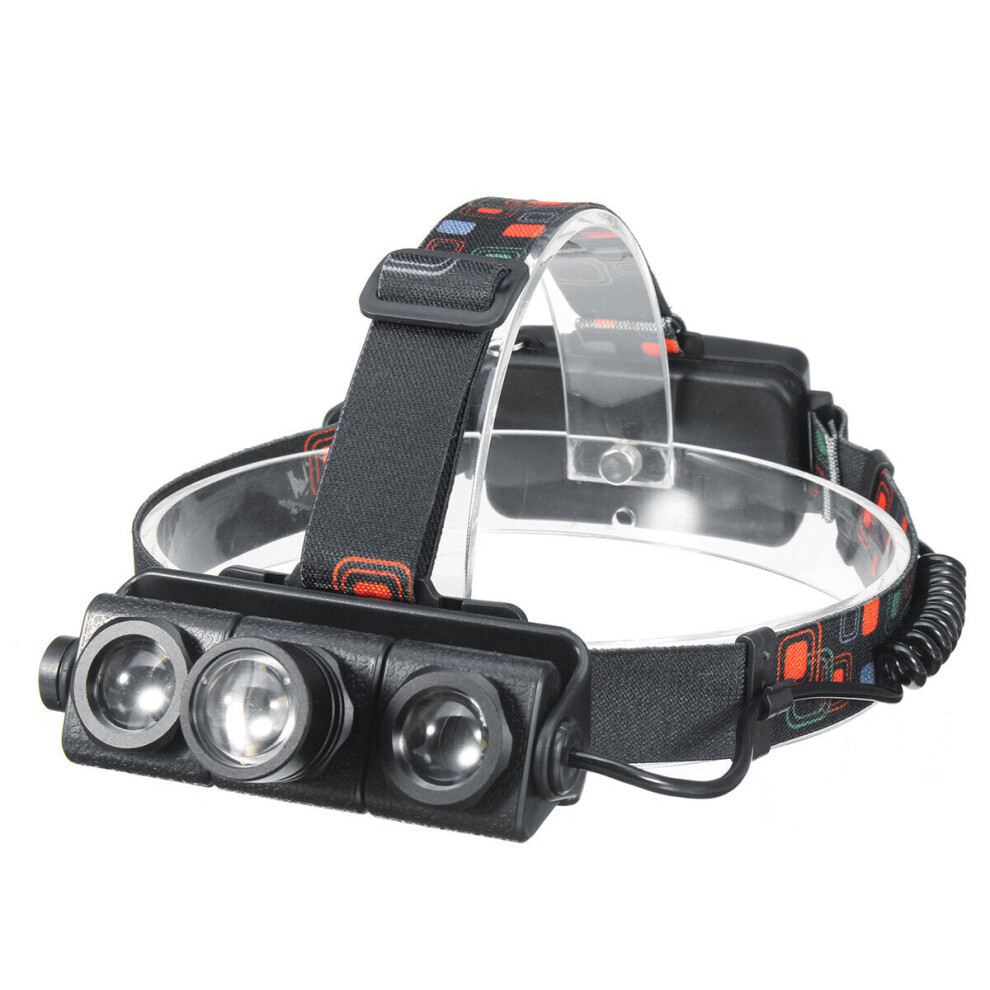 1200LM 1xT6+2xQ5 LED Bike Headlamp 4 Modes 180 Adjustable Bicycle Cycling Waterproof Fishing Light Night Warning Lantern