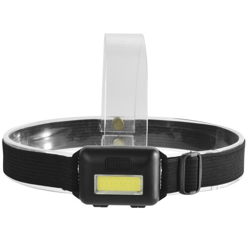 (Black) 450LM COB LED Ultralight Headlamp 3 Switch Modes Adjustable Camping Running 3*AAAA Battery 2