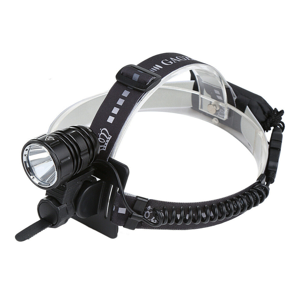 (Black) 1200lm LED Headlamp USB Rechargeable 4 Mode Super Bright Flashlight Bike Headlight Camping Running Cycling Fishing