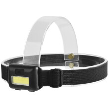 (Black) 450LM COB LED Ultralight Headlamp 3 Switch Modes Adjustable Camping Running 3*AAAA Battery