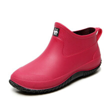 (Red, UK 9) Mens Womens Waterproof Wellington Plain Rain Boots Wellies Outdoor Ankle Shoes