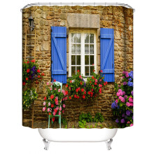 (180×200cm/70.9×78.7in) Garden Shower Curtain Polyester Waterproof Quick Drying Bathroom Outdoor 3d