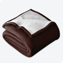 (Coffee Brown, Single: 130 X 150 CM) Sherpa Fleece Blanket Bed Mink Sofa Throw 2 Layer Reversible Travel Blanket