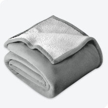 (Silver, Single: 130 X 150 CM) Sherpa Fleece Blanket Bed Mink Sofa Throw 2 Layer Reversible Travel Blanket