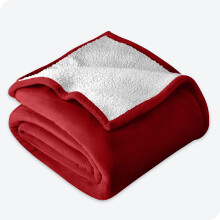 (Burgundy Red, Single: 130 X 150 CM) Sherpa Fleece Blanket Bed Mink Sofa Throw 2 Layer Reversible Travel Blanket