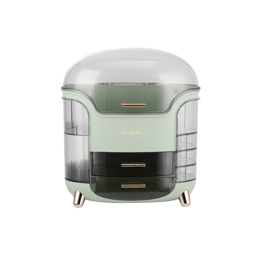 Living And Home (Light Green) Large Makeup Storage Box Organizer with Drawers 1