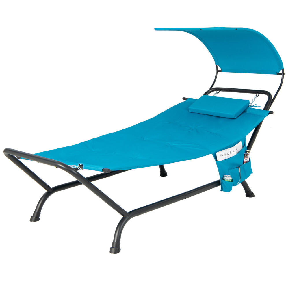 Outdoor Hammock Bed with Canopy Patio Hanging Chaise Lounge Chair