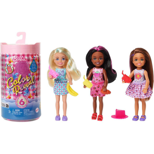Barbie Chelsea Dolls And Accessories Color Reveal Small Doll With 6 Surprises Including Color Change Picnic Series Styles May Vary on OnBuy