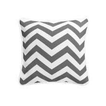 (Chevron Grey) Premium Chevron Cushion Covers 100% Cotton Zigzag Wave Designer Inspired Decorative Cushion Covers Size 18x18''